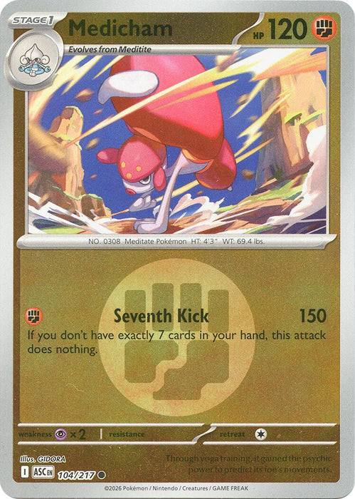 Pokemon Medicham - 104/217 (Energy Symbol Pattern) 104/217 ME: Ascended Heroes Reverse Holo - Eterna Cards