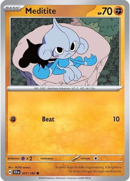 Pokemon Meditite - 077/142 077/142 SV07: Stellar Crown Normal - EternaCards