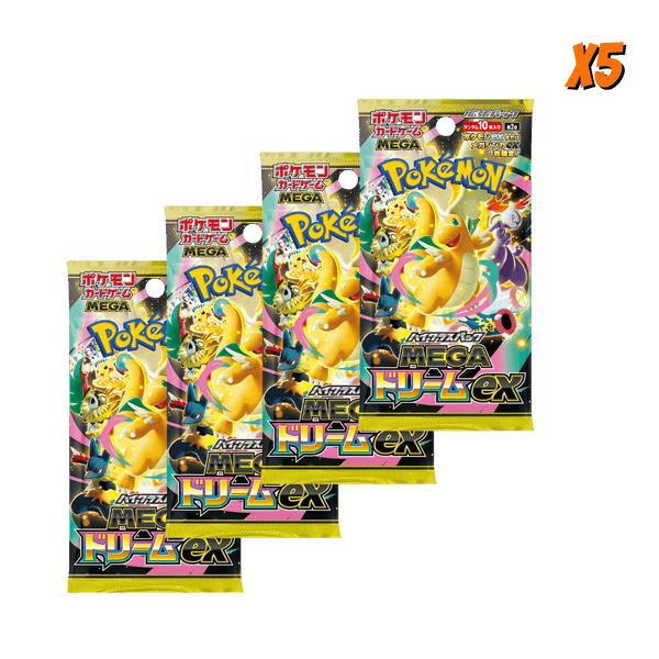 Pokemon Mega Dream ex Japanese Pack Bundle (5 Packs) - EternaCards