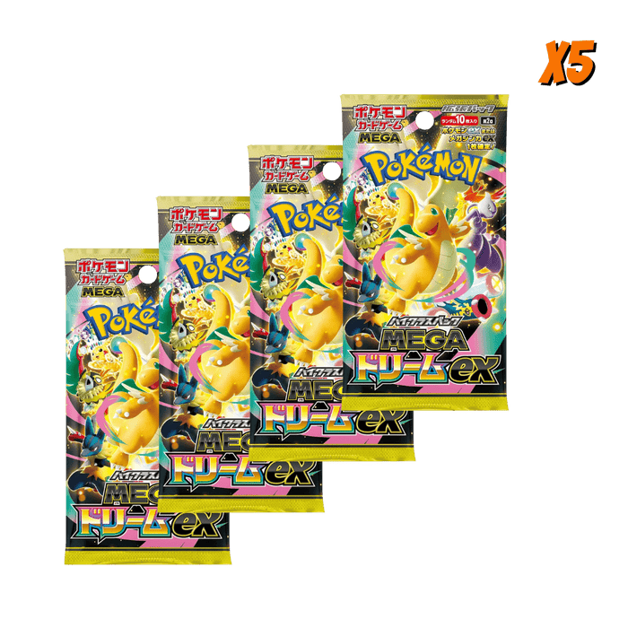 Pokemon Mega Dream ex Japanese Pack Bundle (5 Packs) - EternaCards