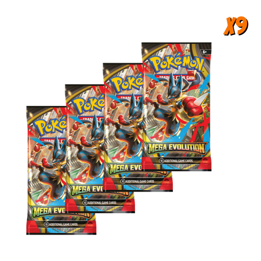Pokemon Mega Evolution Base Booster Pack Bundle (9 Packs) . - Eterna Cards