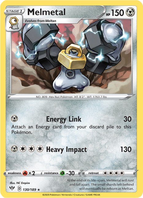 Pokemon Melmetal 130/189 SWSH03: Darkness Ablaze Normal - Eterna Cards