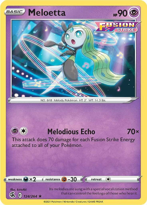 Pokemon Meloetta 124/264 SWSH08: Fusion Strike Reverse Holo - EternaCards