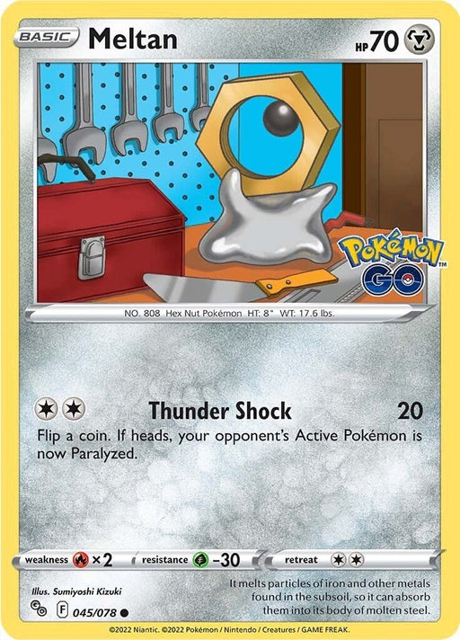 Pokemon Meltan 045/078 Pokemon GO Reverse Holo - EternaCards