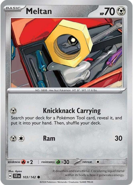 Pokemon Meltan - 103/142 103/142 SV07: Stellar Crown Reverse Holo - EternaCards
