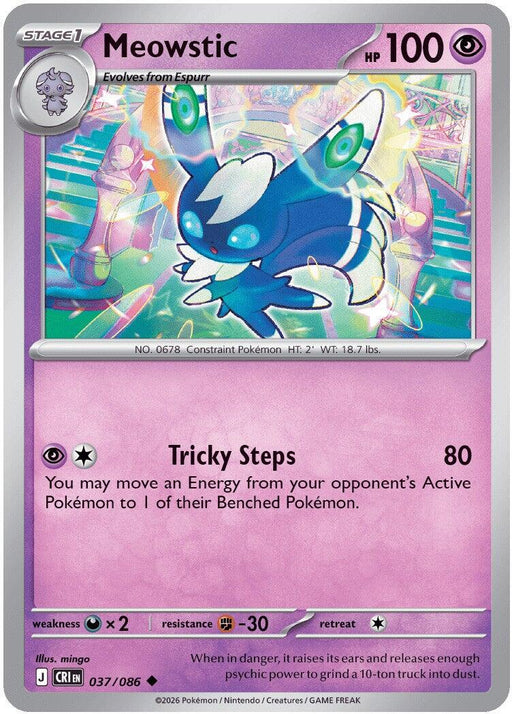 Pokemon Meowstic 037/086 ME04: Chaos Rising Normal - Eterna Cards