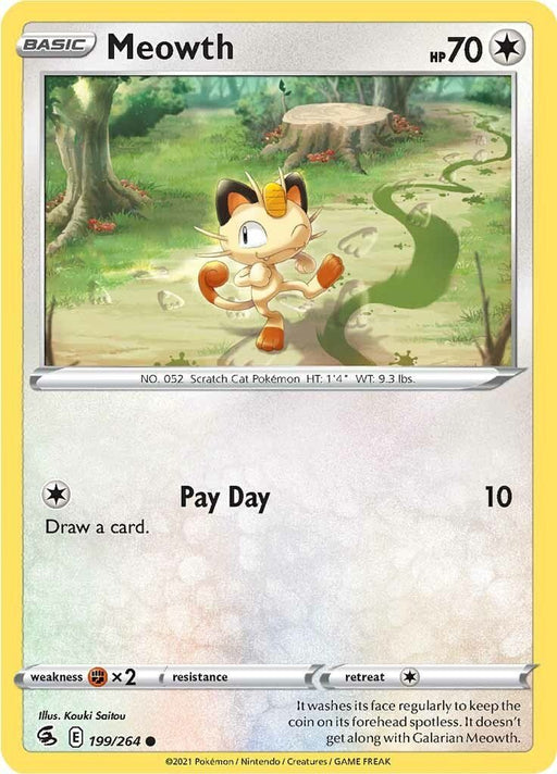 Pokemon Meowth 199/264 SWSH08: Fusion Strike Normal - Eterna Cards