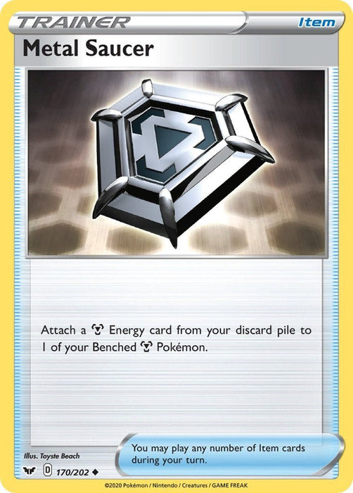 Pokemon Metal Saucer 170/202 SWSH01: Sword & Shield Base Set Reverse Holo - EternaCards