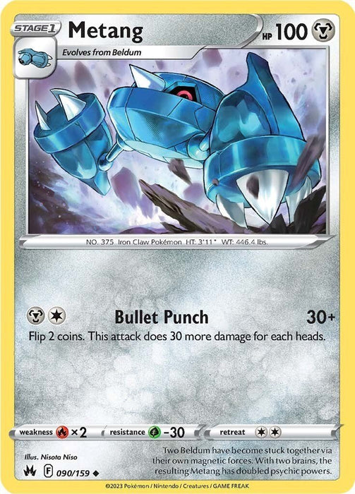Pokemon Metang 090/159 SWSH: Crown Zenith Reverse Holo - EternaCards
