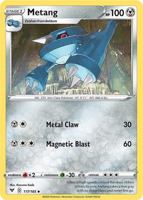 Pokemon Metang 117/185 SWSH04: Vivid Voltage Normal - EternaCards