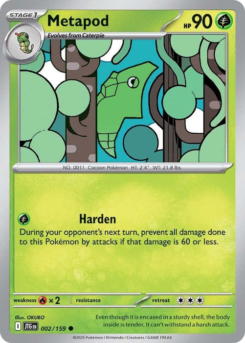 Pokemon Metapod 002/159 SV09: Journey Together Normal - Eterna Cards