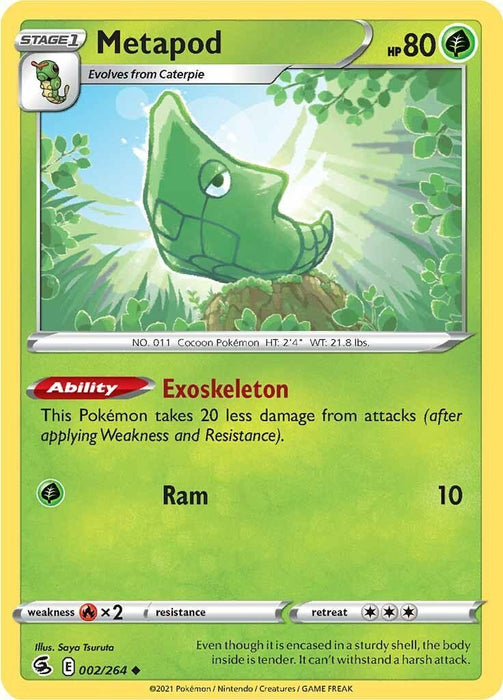 Pokemon Metapod 002/264 SWSH08: Fusion Strike Normal - EternaCards