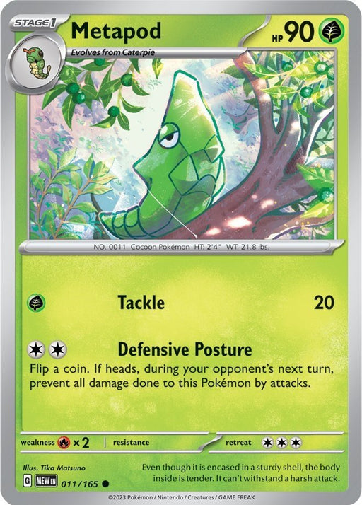 Pokemon Metapod 011/165 SV: Scarlet & Violet 151 Normal - EternaCards
