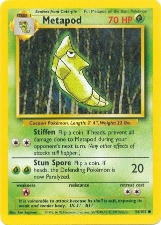 Pokemon Metapod 054/102 Base Set Normal - Eterna Cards