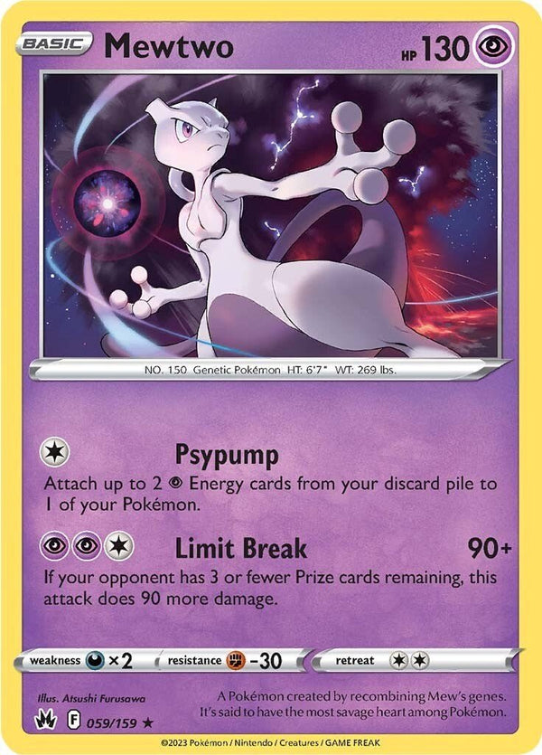 Pokemon Mewtwo 059/159 SWSH: Crown Zenith Reverse Holo