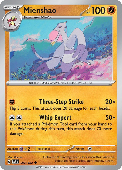 Pokemon Mienshao - 097/182 097/182 SV04: Paradox Rift Reverse Holofoil - EternaCards