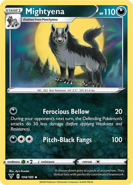 Pokemon Mightyena 104/185 SWSH04: Vivid Voltage Normal - EternaCards
