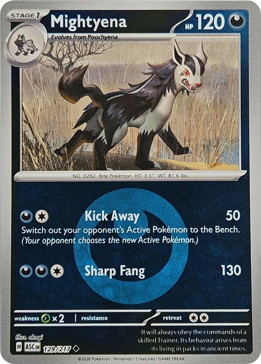 Pokemon Mightyena - 129/217 (Energy Symbol Pattern) 129/217 ME: Ascended Heroes Reverse Holo - Eterna Cards