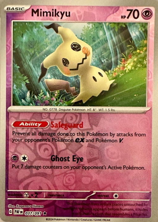Pokemon Mimikyu - 037/091 SV: Paldean Fates Holo - Eterna Cards