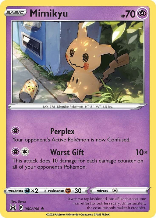 Pokemon Mimikyu 080/196 SWSH11: Lost Origin Normal - EternaCards