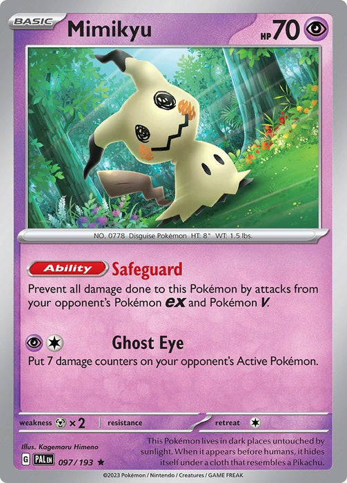 Pokemon Mimikyu 097/193 SV02: Paldea Evolved Holo - EternaCards