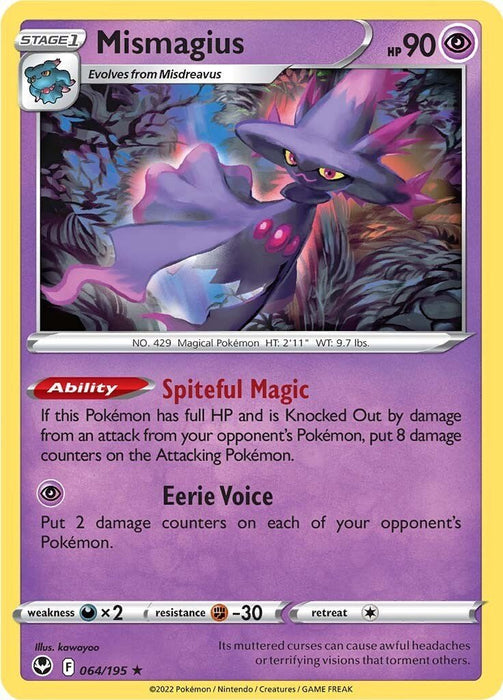 Pokemon Mismagius 064/195 SWSH12: Silver Tempest Normal - Eterna Cards