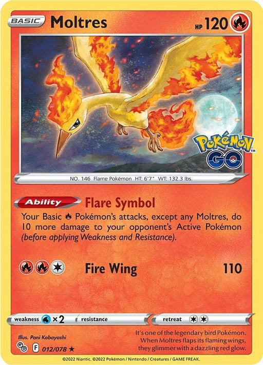 Pokemon Moltres 012/078 Pokemon GO Holo - EternaCards