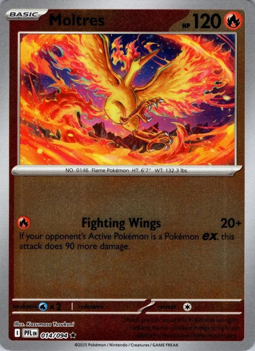 Pokemon Moltres 014/094 ME02: Phantasmal Flames Holo - Eterna Cards
