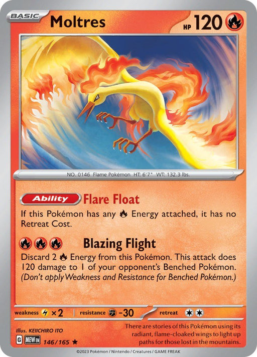 Pokemon Moltres 146/165 SV: Scarlet & Violet 151 Holo - EternaCards