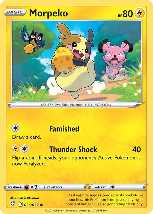 Pokemon Morpeko (036) 036/072 Shining Fates Reverse Holo - EternaCards