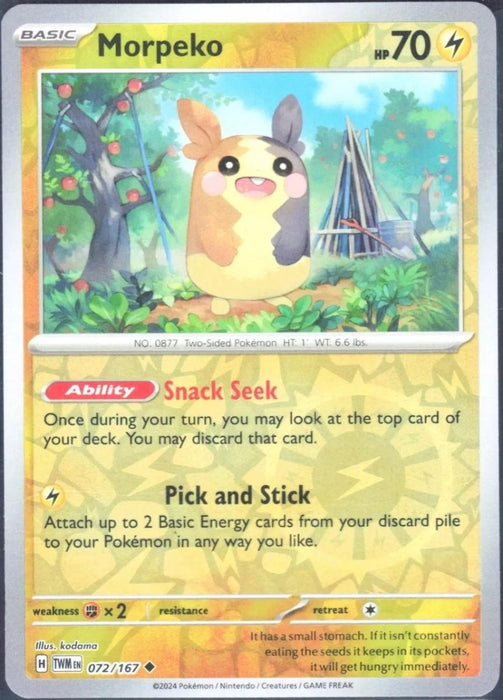 Pokemon Morpeko 072/167 SV06: Twilight Masquerade Normal - Eterna Cards