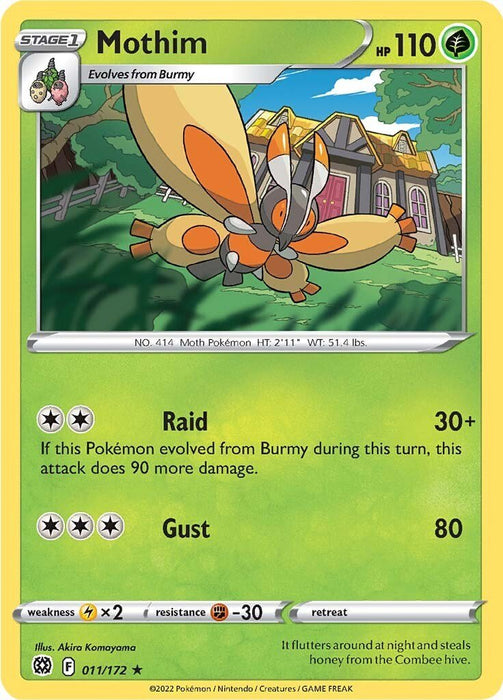 Pokemon Mothim 011/172 SWSH09: Brilliant Stars Normal - EternaCards