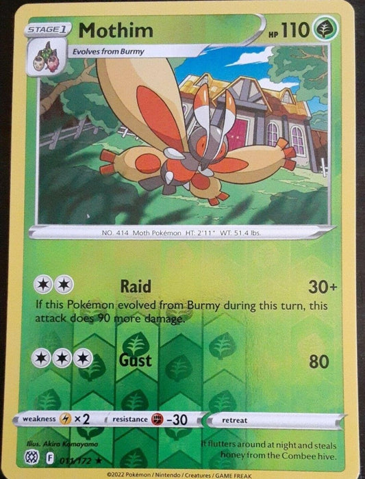 Pokemon Mothim 011/172 SWSH09: Brilliant Stars Reverse Holo - Eterna Cards