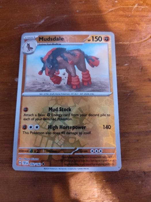 Pokemon Mudsdale - 092/162 SV05: Temporal Forces Normal - Eterna Cards
