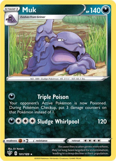 Pokemon Muk 101/189 SWSH03: Darkness Ablaze Normal - Eterna Cards