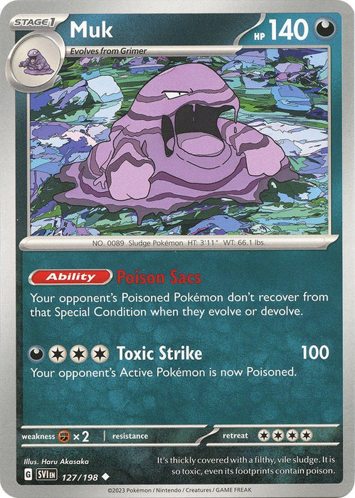 Pokemon Muk 127/198 SV01: Scarlet & Violet Base Set Reverse Holo - EternaCards