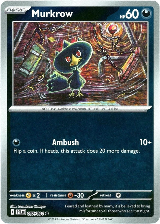 Pokemon Murkrow 057/094 ME02: Phantasmal Flames Normal - Eterna Cards