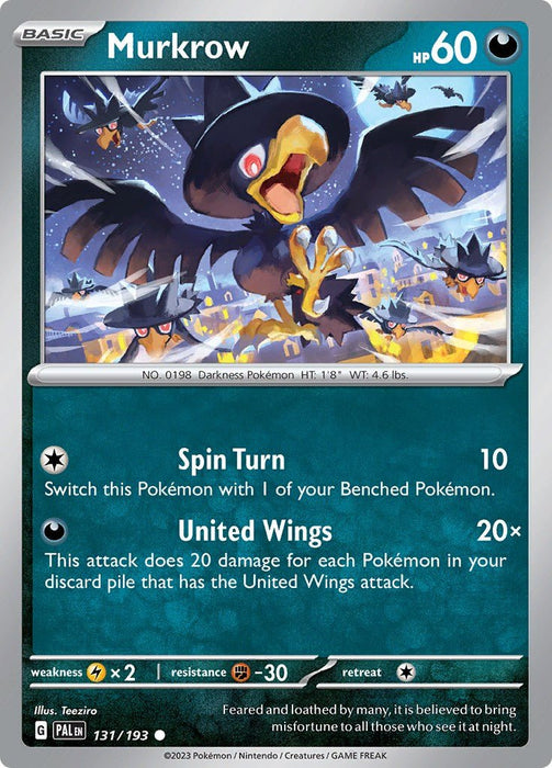 Pokemon Murkrow 131/193 SV02: Paldea Evolved Normal - EternaCards