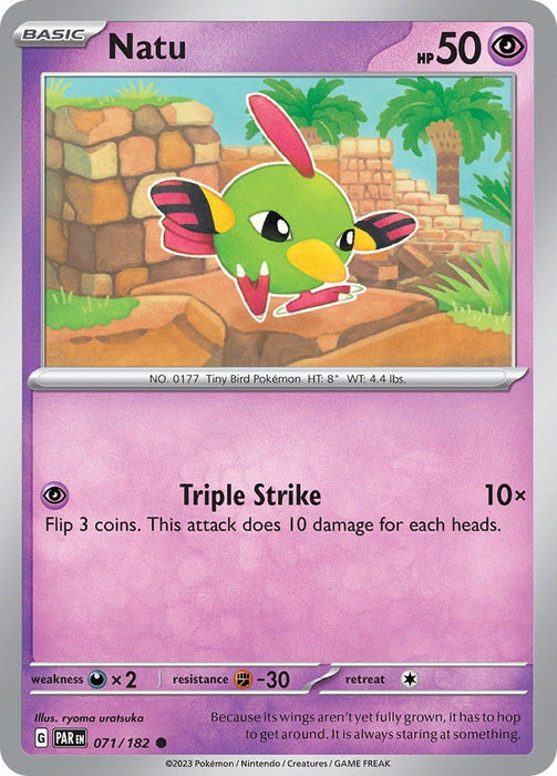 Pokemon Natu 071/182 SV04: Paradox Rift Reverse Holofoil - EternaCards