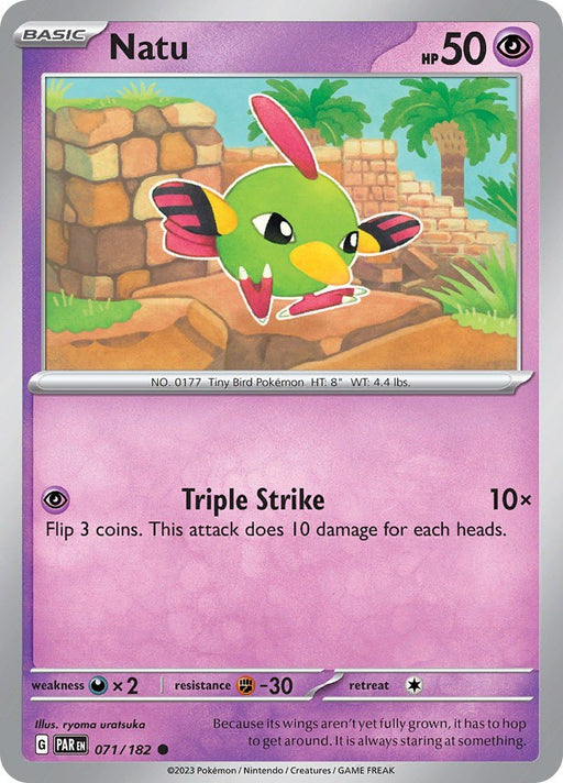 Pokemon Natu 071/182 SV04: Paradox Rift Reverse Holofoil - EternaCards