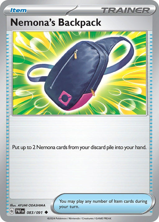 Pokemon Nemona's Backpack 083/091 SV: Paldean Fates Reverse Holo - EternaCards