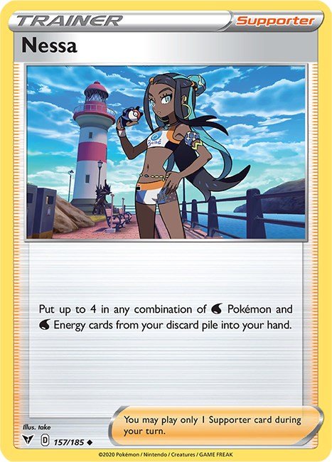 Pokemon Nessa 157/185 SWSH04: Vivid Voltage Reverse Holo - EternaCards
