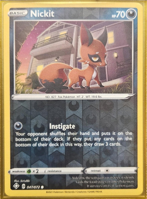 Pokemon Nickit 047/072 Shining Fates Normal - Eterna Cards