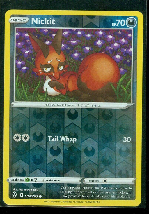Pokemon Nickit 104/203 SWSH07: Evolving Skies Normal - Eterna Cards
