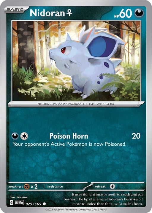 Pokemon Nidoran F 029/165 SV: Scarlet & Violet 151 Normal - EternaCards