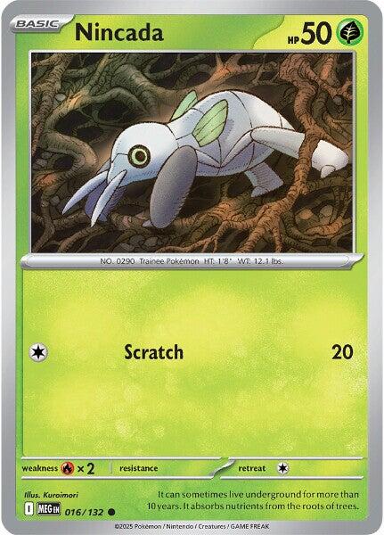 Pokemon Nincada 016/132 ME01: Mega Evolution Reverse Holo - EternaCards