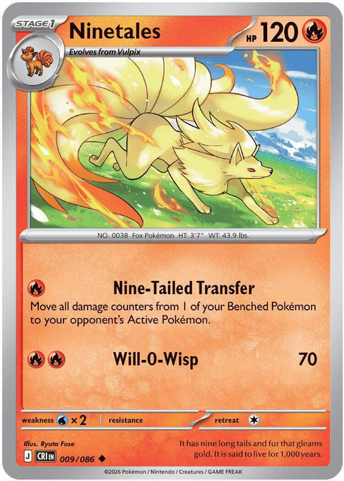 Pokemon Ninetales 009/086 ME04: Chaos Rising Normal - Eterna Cards