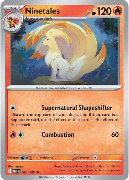 Pokemon Ninetales 020/132 ME01: Mega Evolution Normal - Eterna Cards