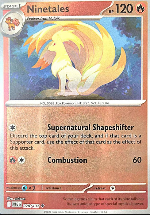 Pokemon Ninetales 020/132 ME01: Mega Evolution Normal - Eterna Cards