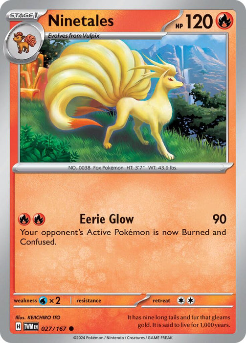 Pokemon Ninetales 027/167 SV06: Twilight Masquerade Reverse Holo - EternaCards
